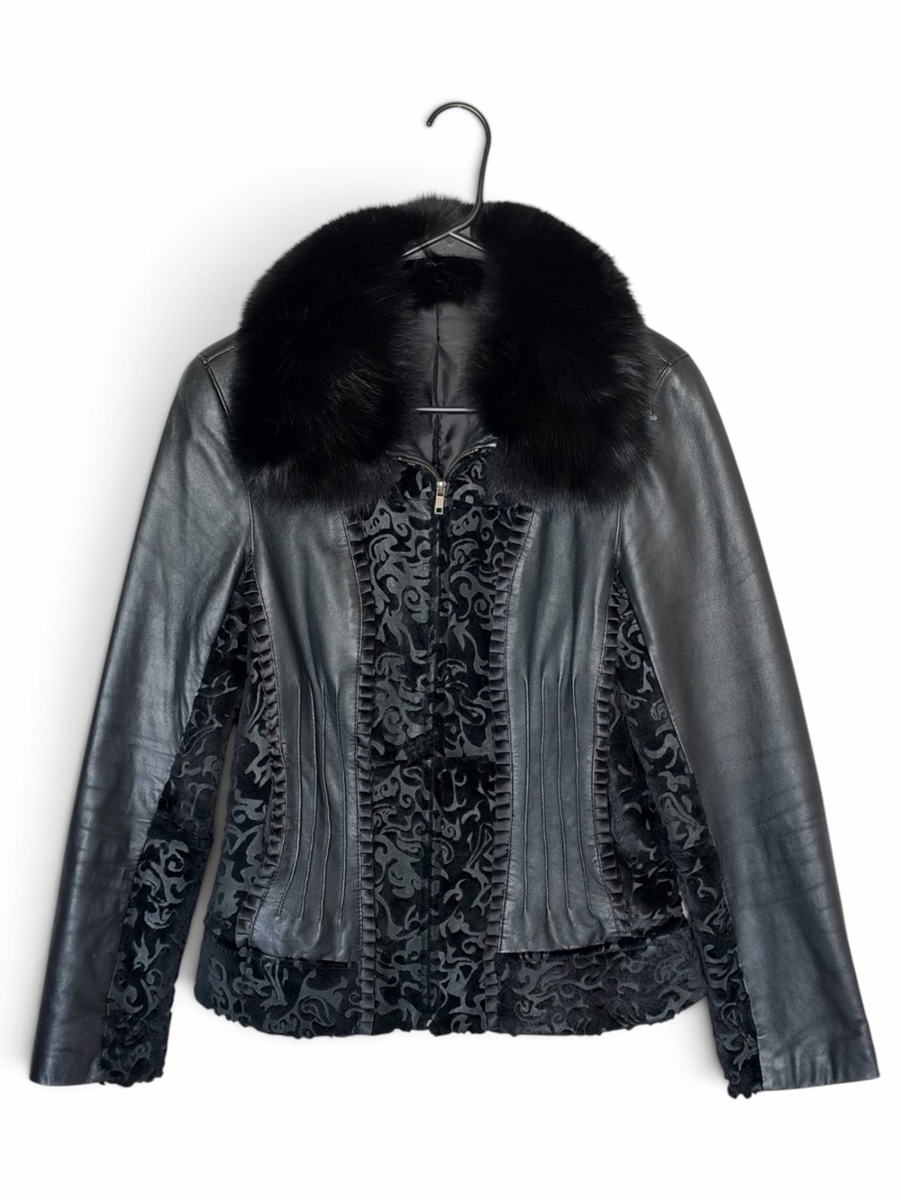 VTG Nicole Berti Leather & Fur Jacket